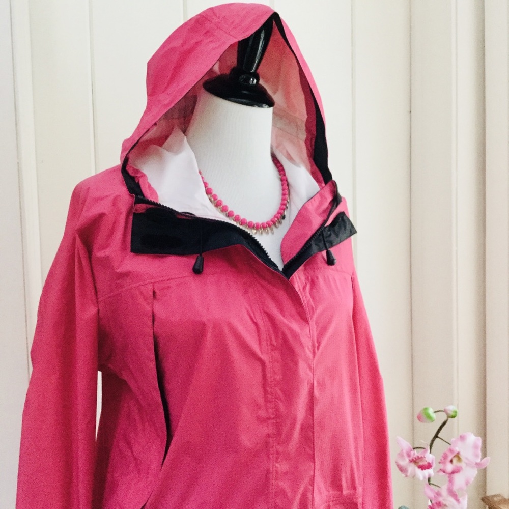 LL BEAN Pink Windbreaker Hooded Rain Jacket - Picture 2 of 4